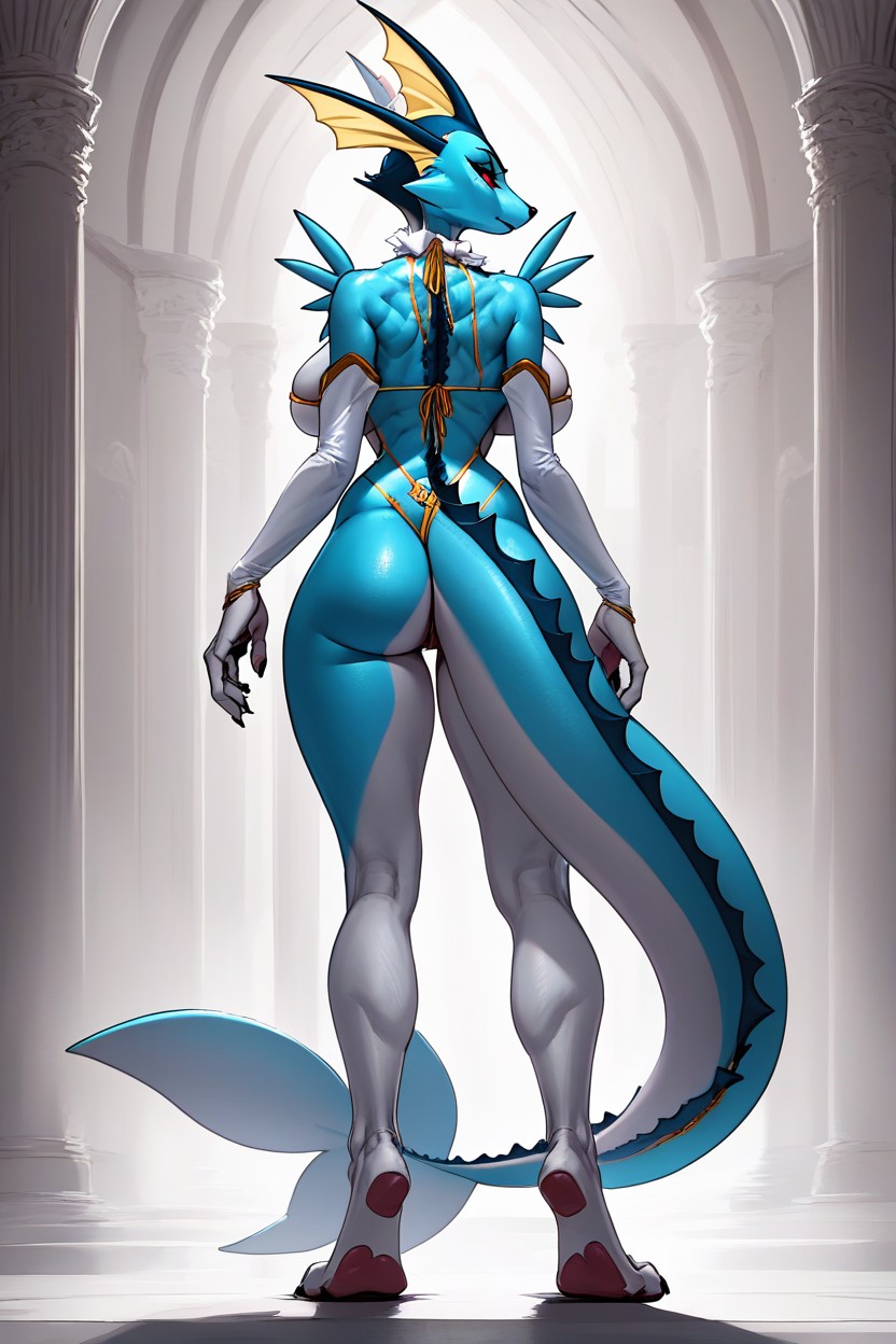 Loona, And Vaporeon, Full Body Furry AI Porn