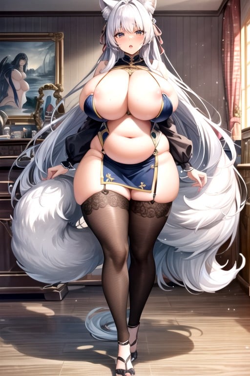 Kitsune Tail, Massive Breast, Russia AI Porn