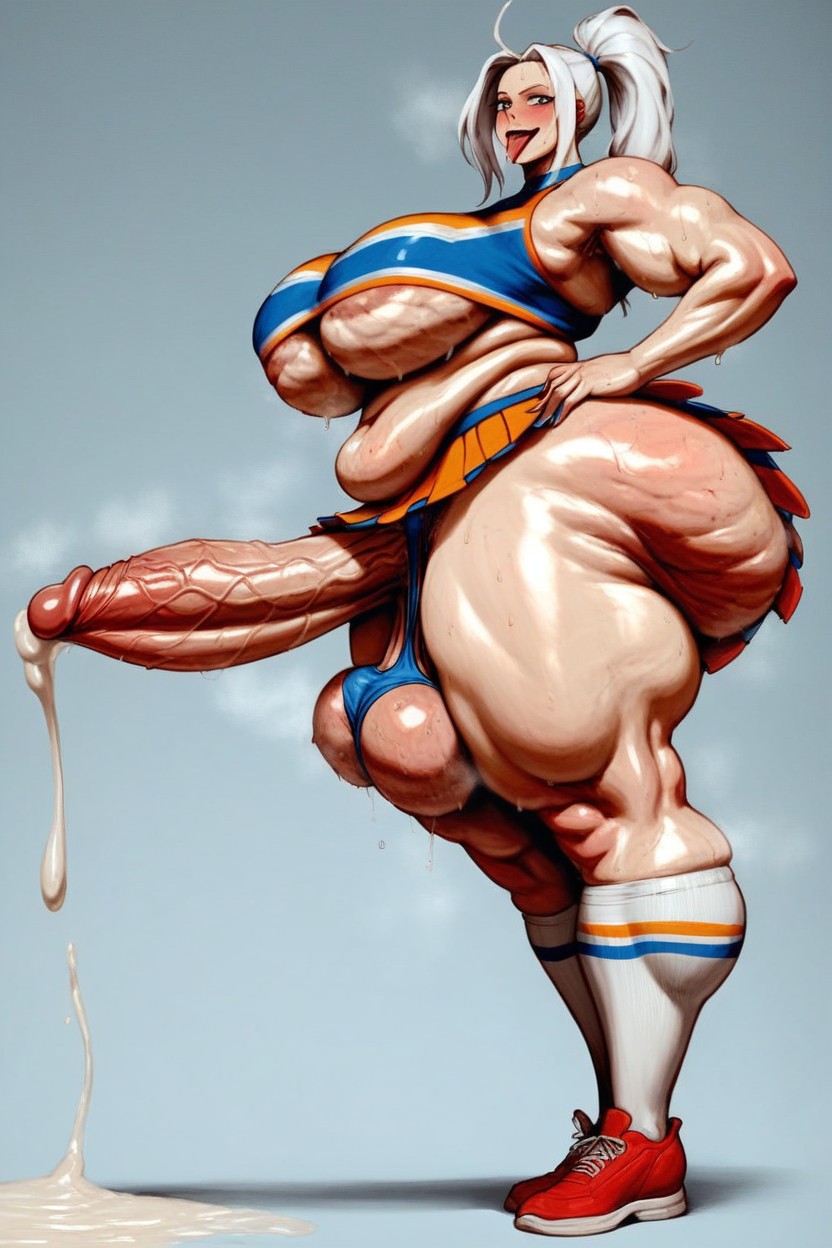 Wrinkled Face, Wide Hips, Erect Cock Leaking Ropes Of Cumimpossibly Gigantic Cum Shemale AI Porn