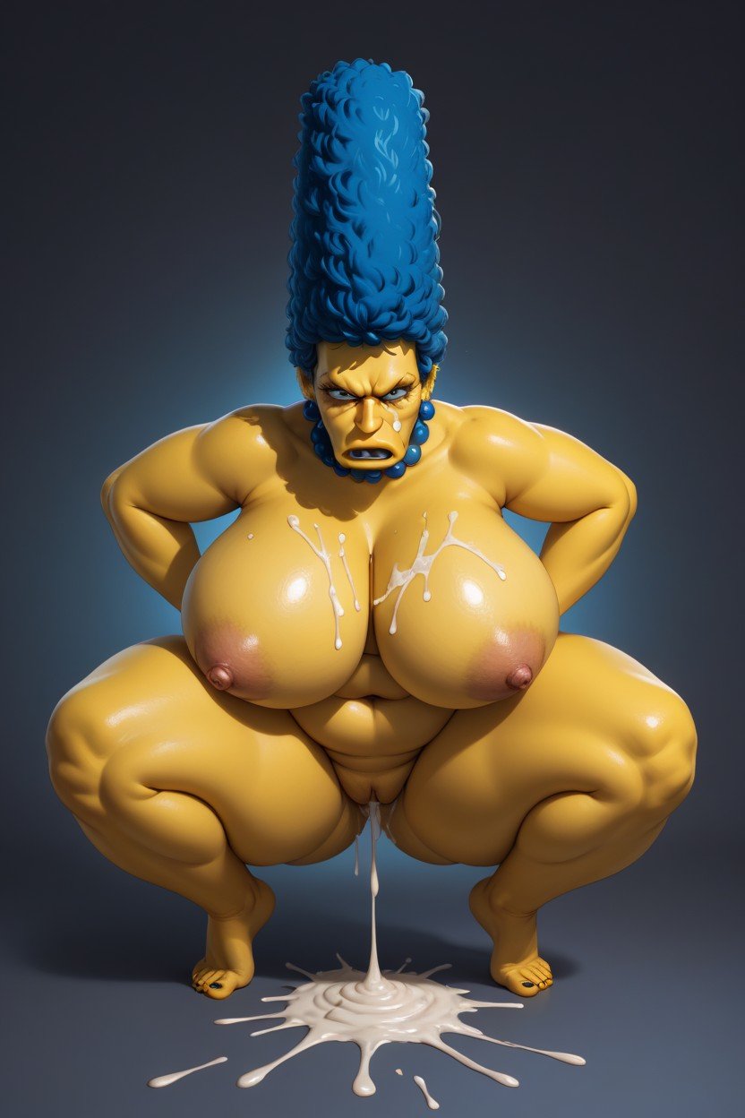 Marge Simpson, Bright Yellow Skin, Naked AI Porn