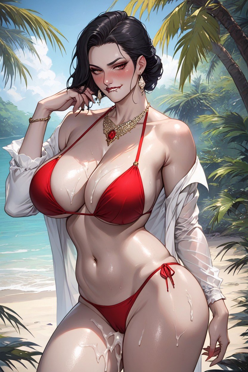 Sexy Tight Red Bikini, 蒼白的皮膚, Big ButtAI黃片