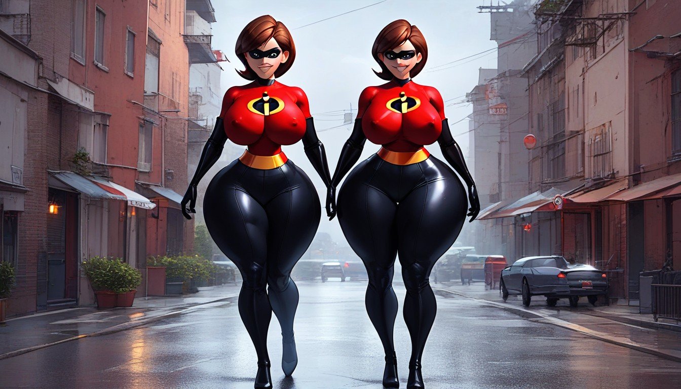 Hyper Hips, Helen Parr Of The Incredibles, With An Intact Superheroine Suit헨타이 AI 포르노