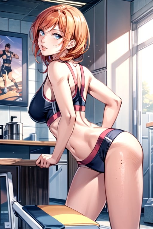 Ginger, Sport Bra, Comic AI Porn