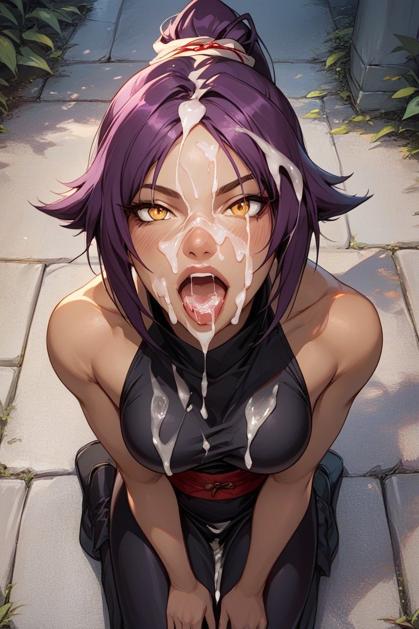 Ajoelhando, Dressed, Yoruichi Hentai IA pornografia