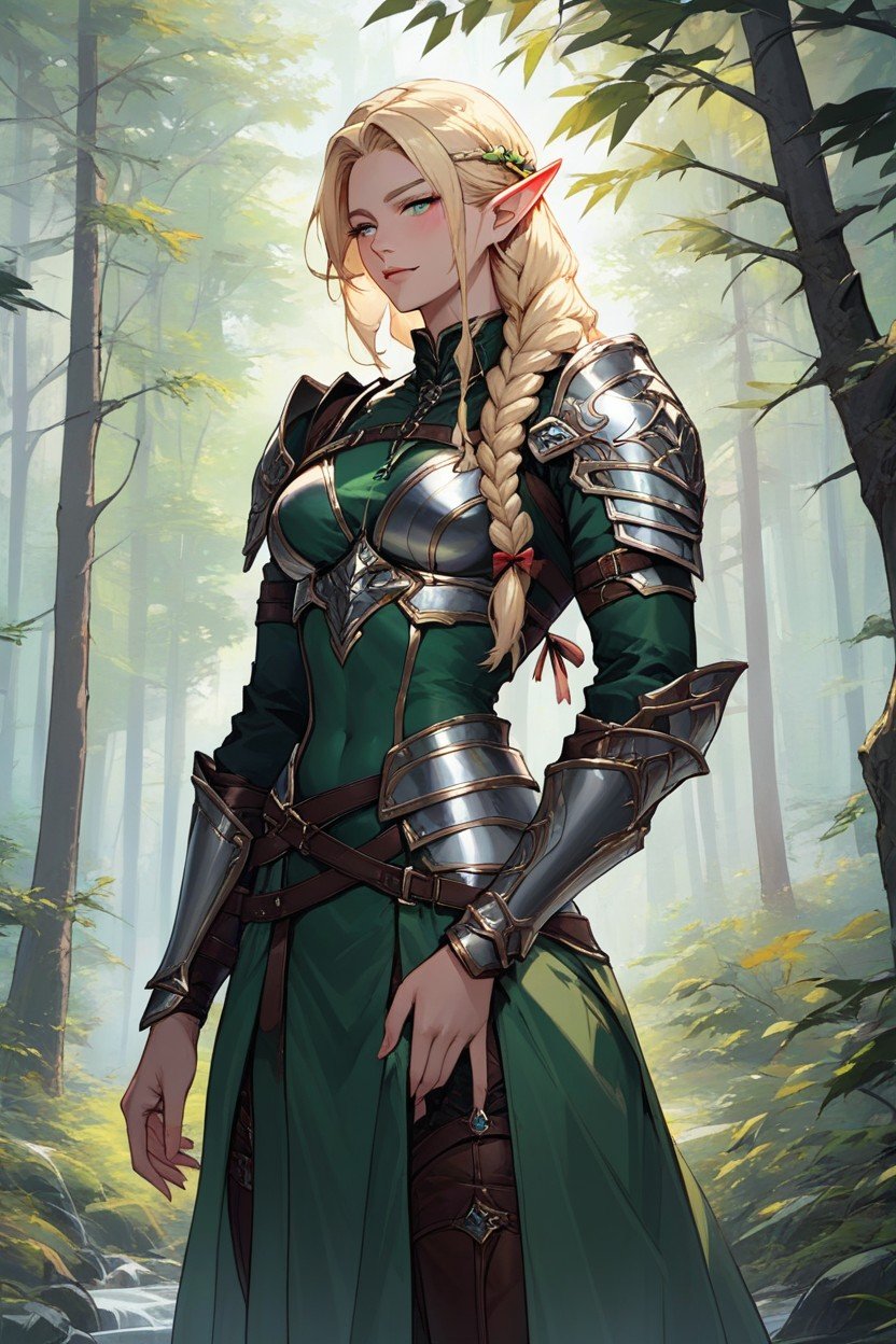 Forest, Leather Armor, Green ClothesAI 포르노