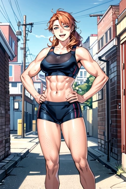 Hands On Hips, Sporty Shorts, Ginger AI Porn