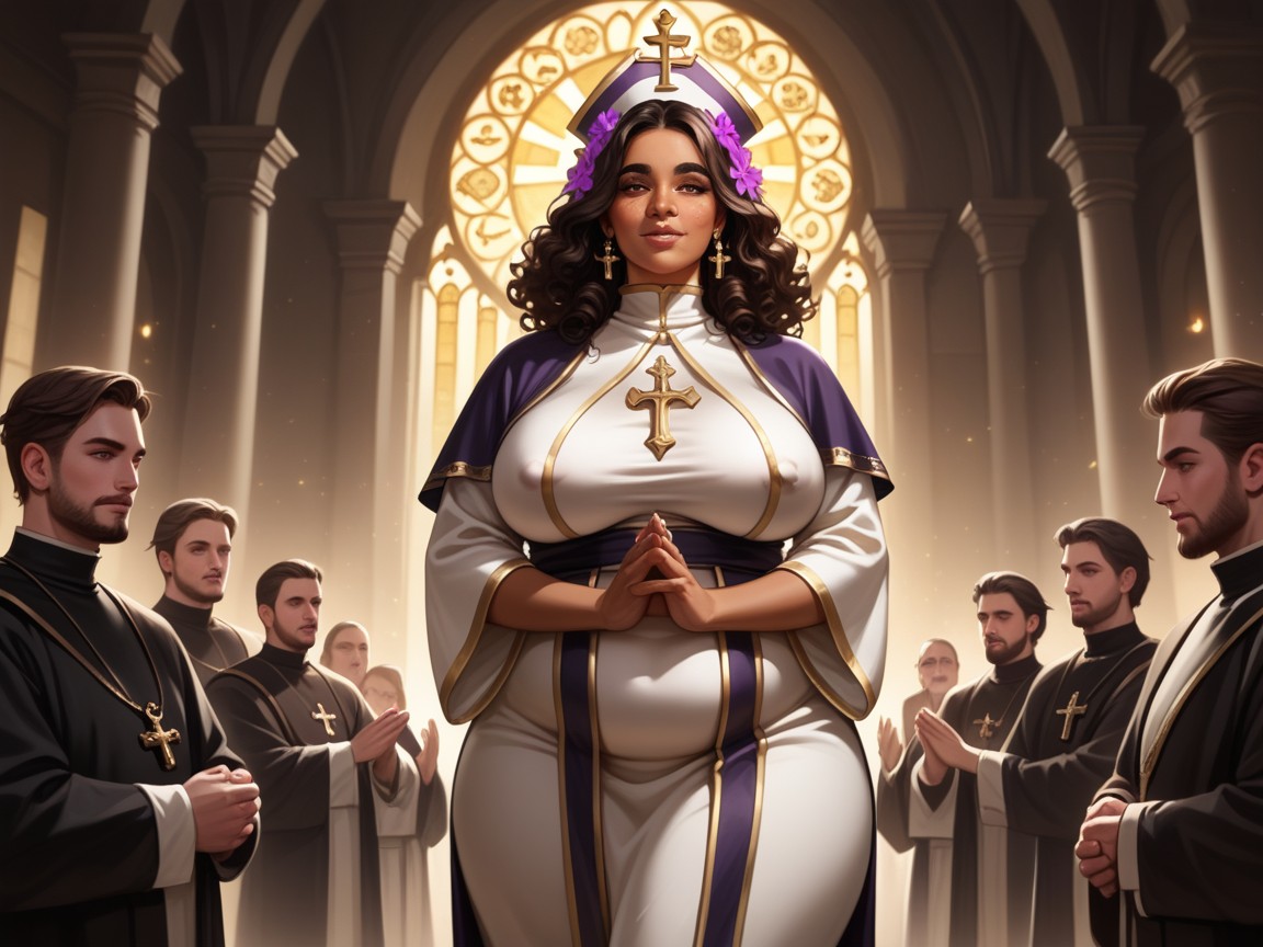 Cleric Bottoms, Permed Hair, Tan Hentai AI Porn