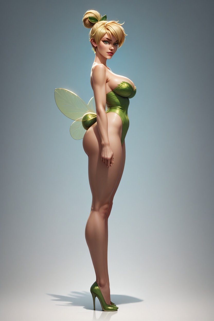 フルボディ, Tinkerbell Licking A Giant's Dick, Huge Dick Is Large Filling The Whole PictureAIポルノ