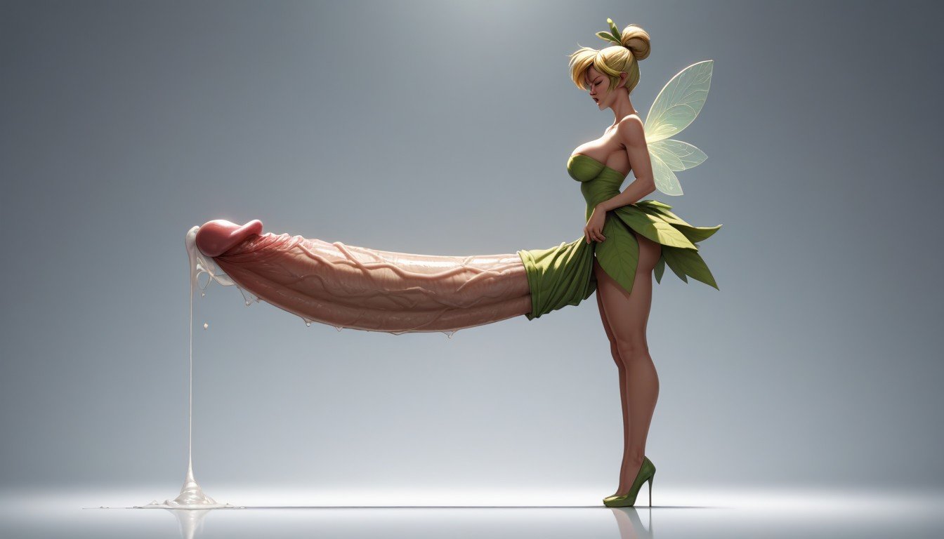 Huge Dick Is Large Filling The Whole Picture, Cuerpo Completo, Tinkerbell Licking A Giant's DickPorno AI