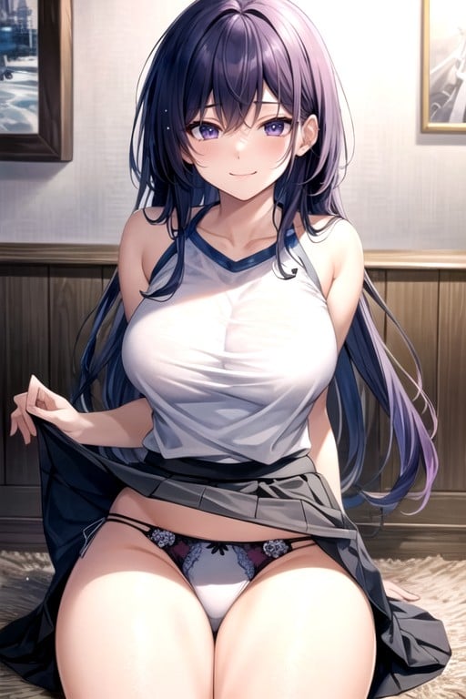 Show Off Panties, Girl, 紫色AI黃片