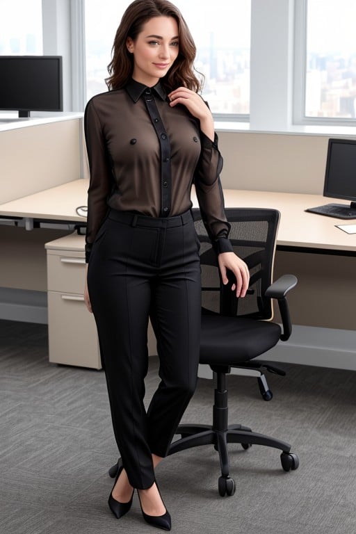 Office, Small Breast, Office Pants AI Porn