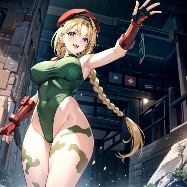 Du Bas Vers Le Haut, Modèle, Cammy WhitePorno IA Hentai