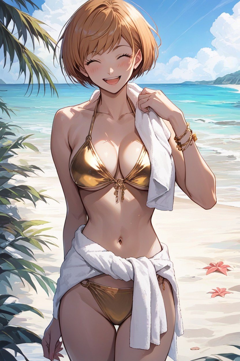 Chie Satonaka, 开心, Gold BikiniAI黄片