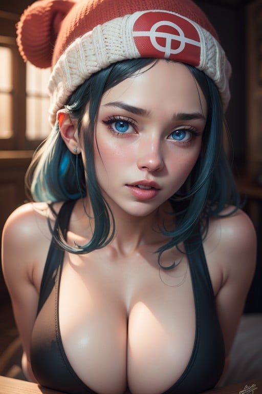 Blue Hair, Rough And Deep Oral Sex, Extreme Cum Overflow Pornografia de IA