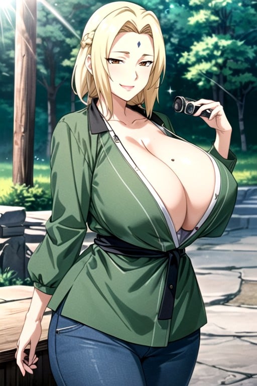 Ultra Detailed, Mischievous (smiling While Blushing), Forest AI Porn