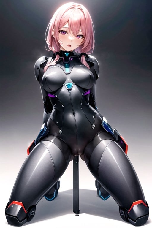 Full Body, Kneeling, Robot Armor Shemale AI Porn