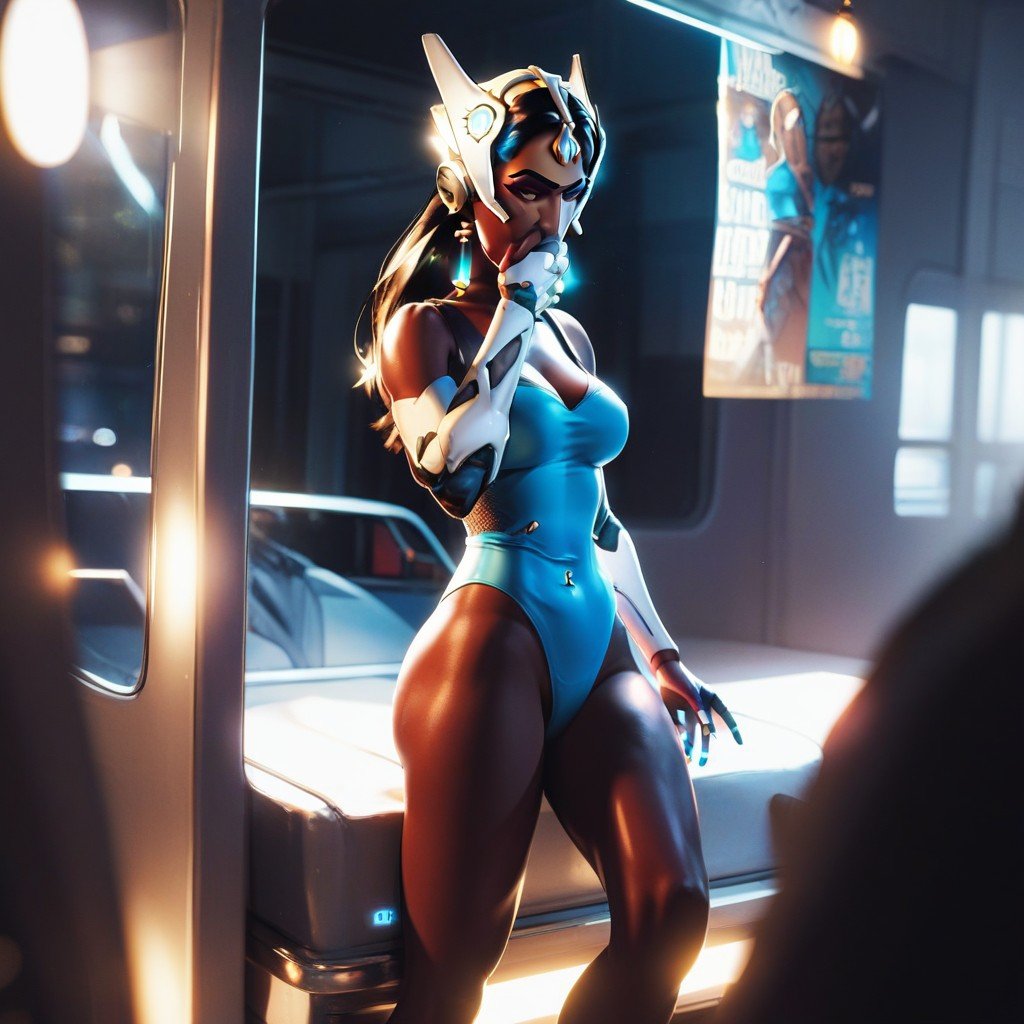 Cinematic, Symmetra, Hand Covering Mouth AI Porn