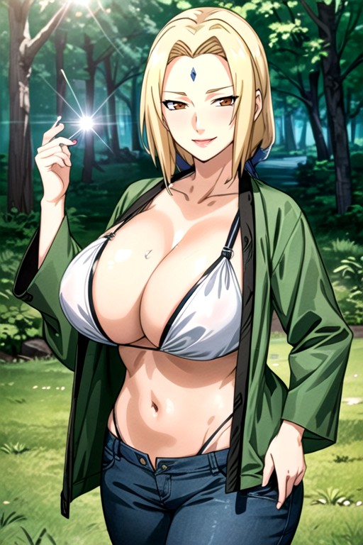 Espiègle, Bikini Échancré, Tsunade (naruto)Porno IA transsexuelle