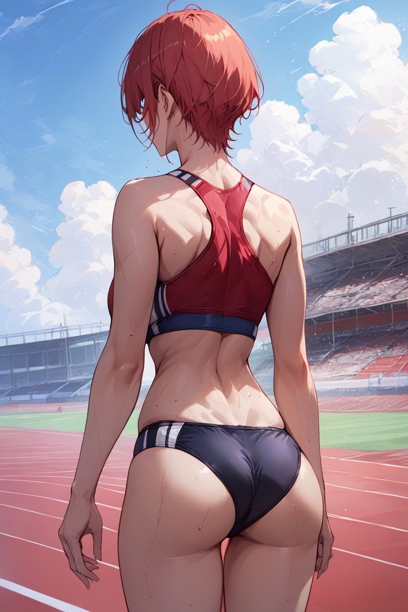 Red Sports Bra, Ichika Nakano Goutobun No Hanayome, Rear ViewPorno AI