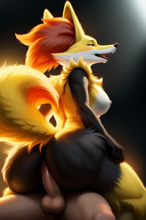 And White Standard Delphox Colors Delphox Should Have A Thick Butt And Look Feminine While Being A With Dick And Balls This Is Hot Is Penetrating A Delphox On Thick Thighs Delphoxs Legs And Butt Should Be The Color Black With No Fur Hard Sex And Tail Is Not In The Way Anthro On, Red, Anthropomorphic Delphox Pokemon Fucked Amazon Position Dominating A White Being Fucked Anal By White Delphoxs Butt And Legs Should Be Black Fur Should Be Yellow Pornografia peluda com IA