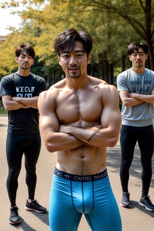 30+, 하렘, 팔을 꼬고헨타이 AI 포르노