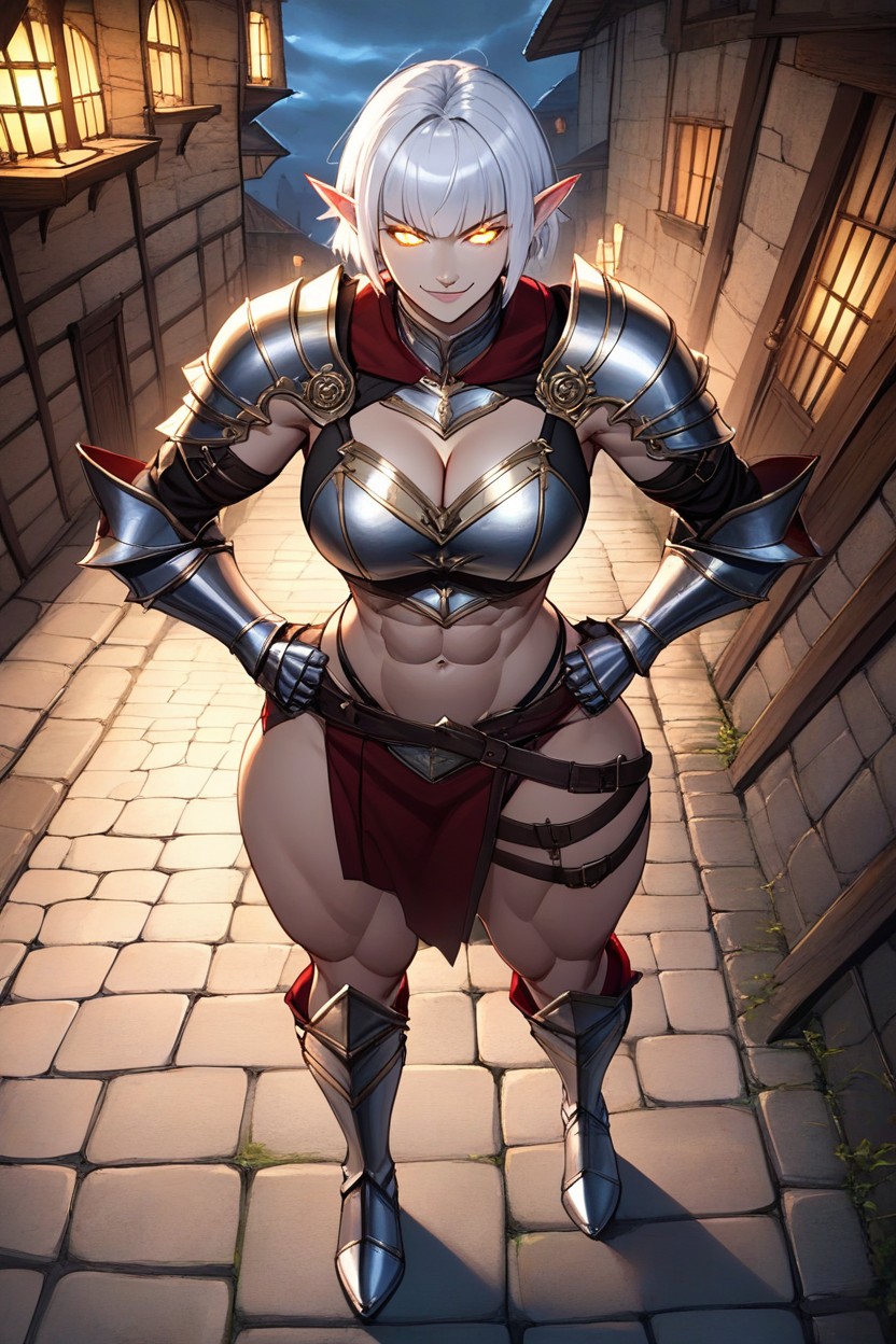 Rim Lighting, Wide And Big Hips, White Hair Hentai AI Porn