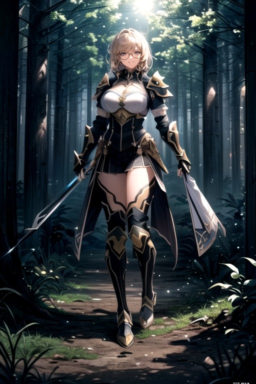 Skirt, Armor, Grinning AI Porn