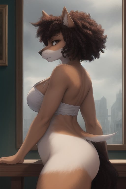 Afro, Large Ass, Raining Furry AI Porn