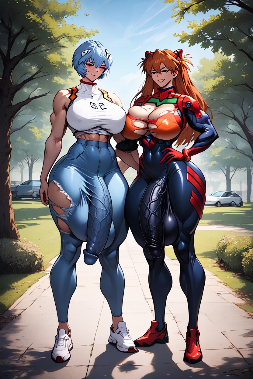 Red Hair, Extremely Well Endowed, Wide Hips Shemale AI Porn