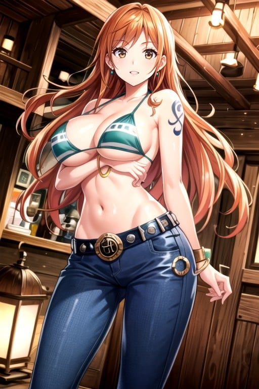 Nami (one Piece), Full Body, Arms Together Shemale AI Porn