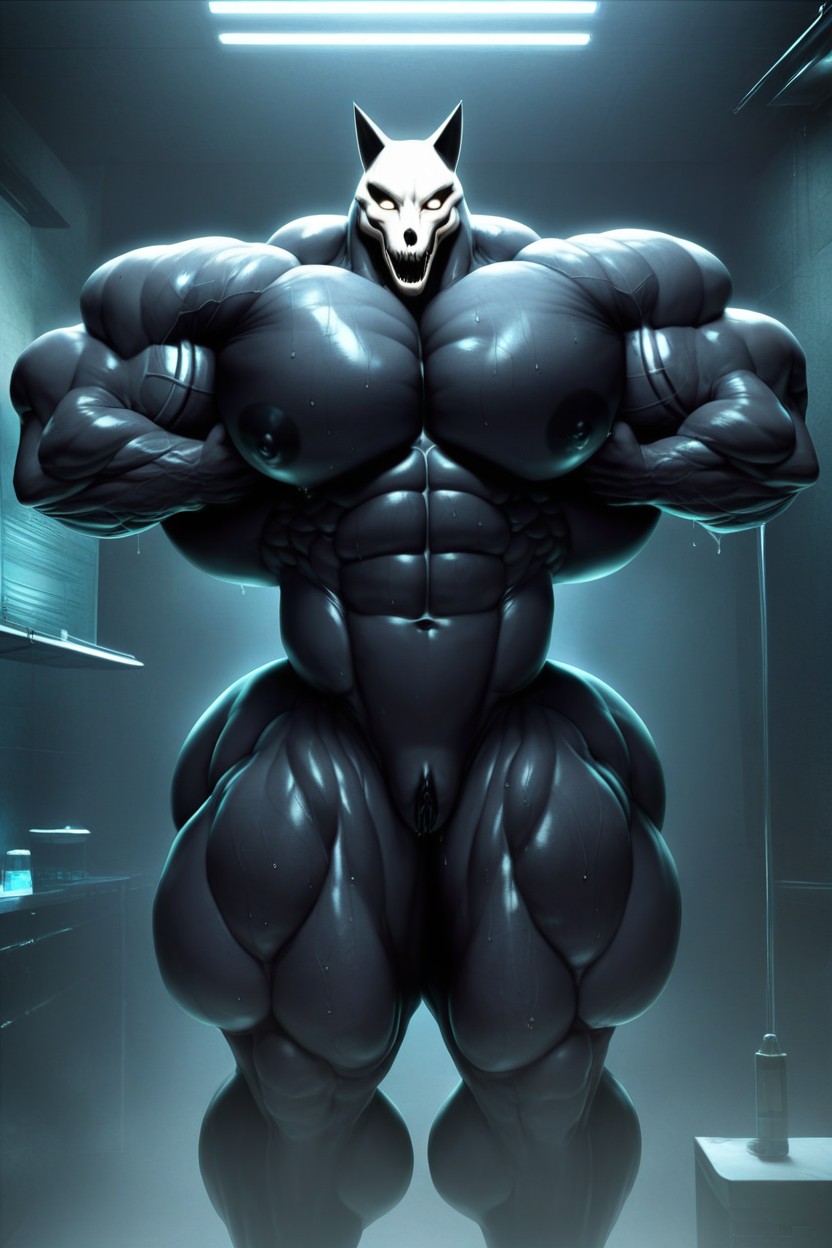 Muscular, Defined Abs, Small Breast Furry AI Porn