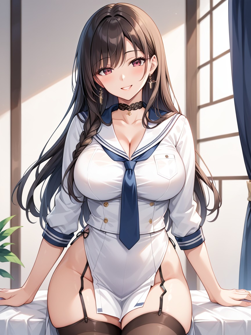 Pechos Grandes, Uniforme De Marinero, Misaki Sakimiya From Mount PlayPorno AI