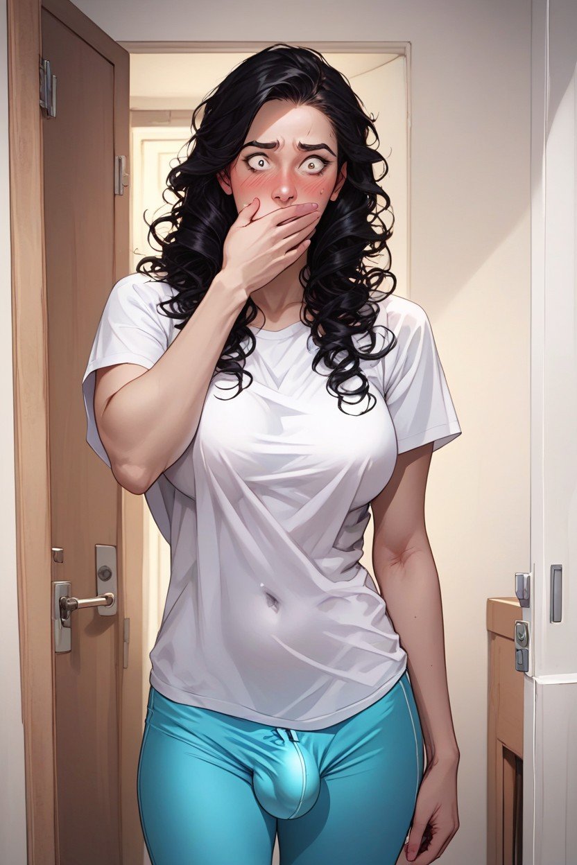 Standing In A Doorway, Photorealistic, Curly Furry AI Porn