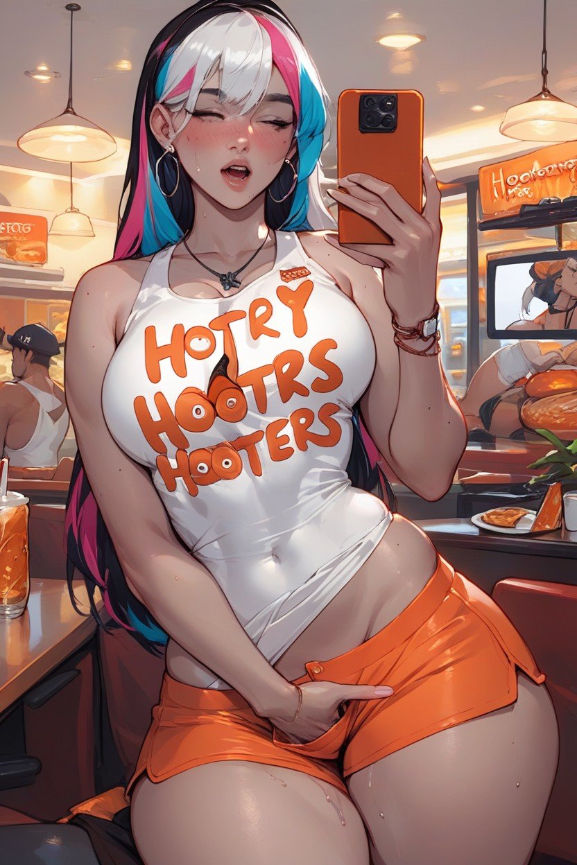 Fingering, Selfie, Garota Do Hooters Pornografia de IA