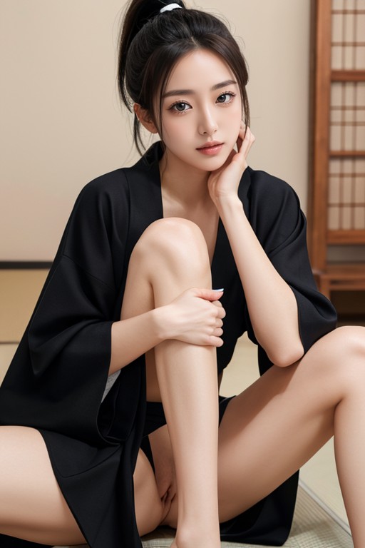 확대, Spread Legs, 앉아서 다리 벌리기AI 포르노