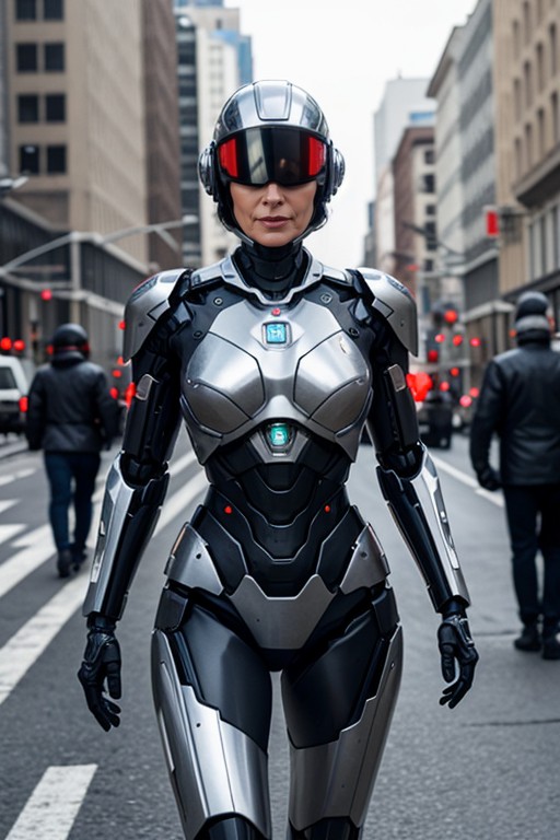 Street, Robocop Female, Cyborg Shemale AI Porn