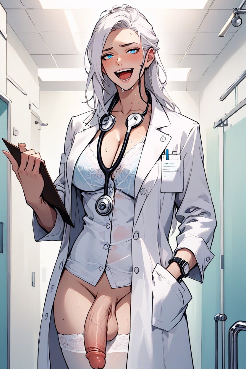 Small Ass, Holding A Clipboard, Stethoscope On The Neck Furry AI Porn