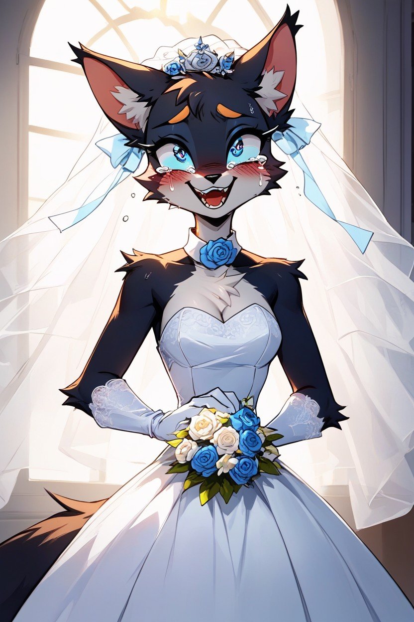 Wedding Dress, Счастливый, Плачущий От Радости, Dr Pussycat From Peepoodo Фурри AI порно