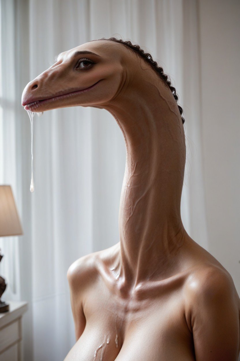 Drooling Cum, Long Thick Neck, Veiny NeckAIポルノ