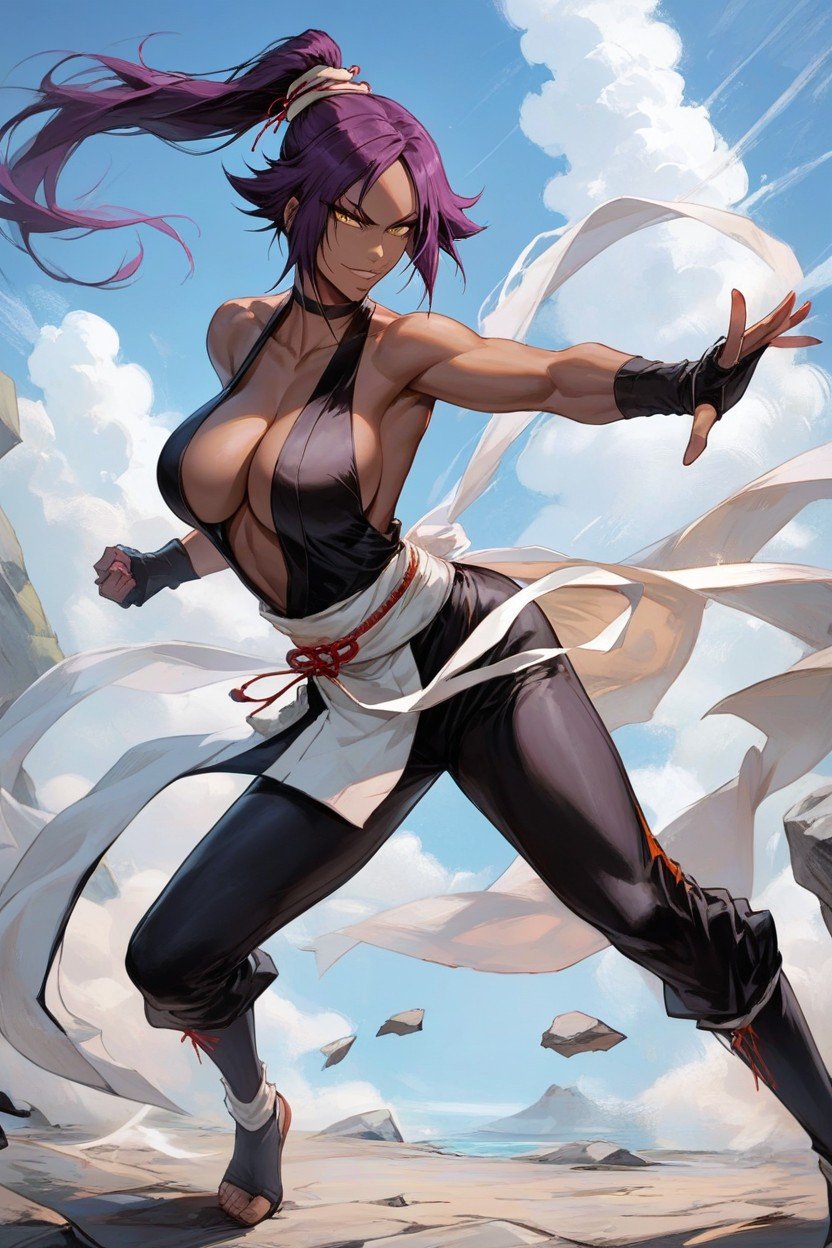 Tierna, Looking At Viewer, Yoruichi Shihouin From BleachPorno AI Hentai