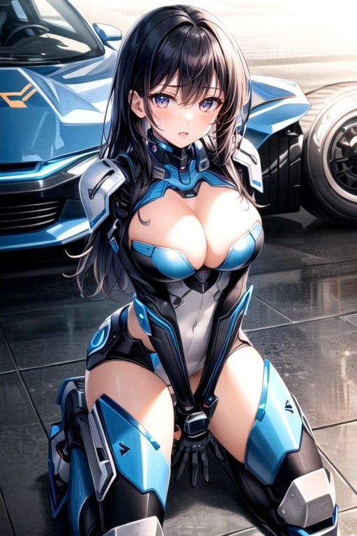 Black Hair, 1 Person, Robot Armor Shemale AI Porn