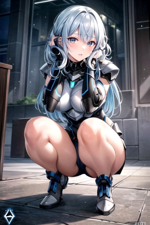 Touching Face, 1 Person, Robot Armor Hentai AI Porn