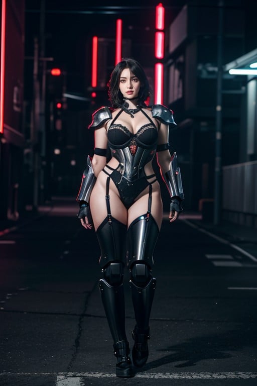 Gros, Hacker Cyberpunk, Armure De RobotPorno IA