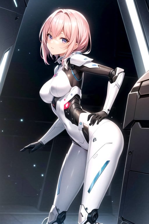 Armadura De Robot, Pelo Rosa, Manos En La CinturaPorno AI Hentai