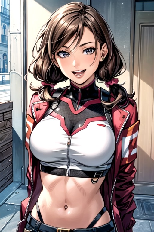 Pigtails, Jacket, Cute AI Porn