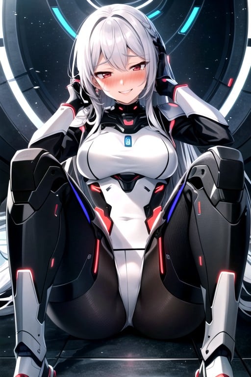 Touching Face, 1 Person, Robot Armor Hentai AI Porn