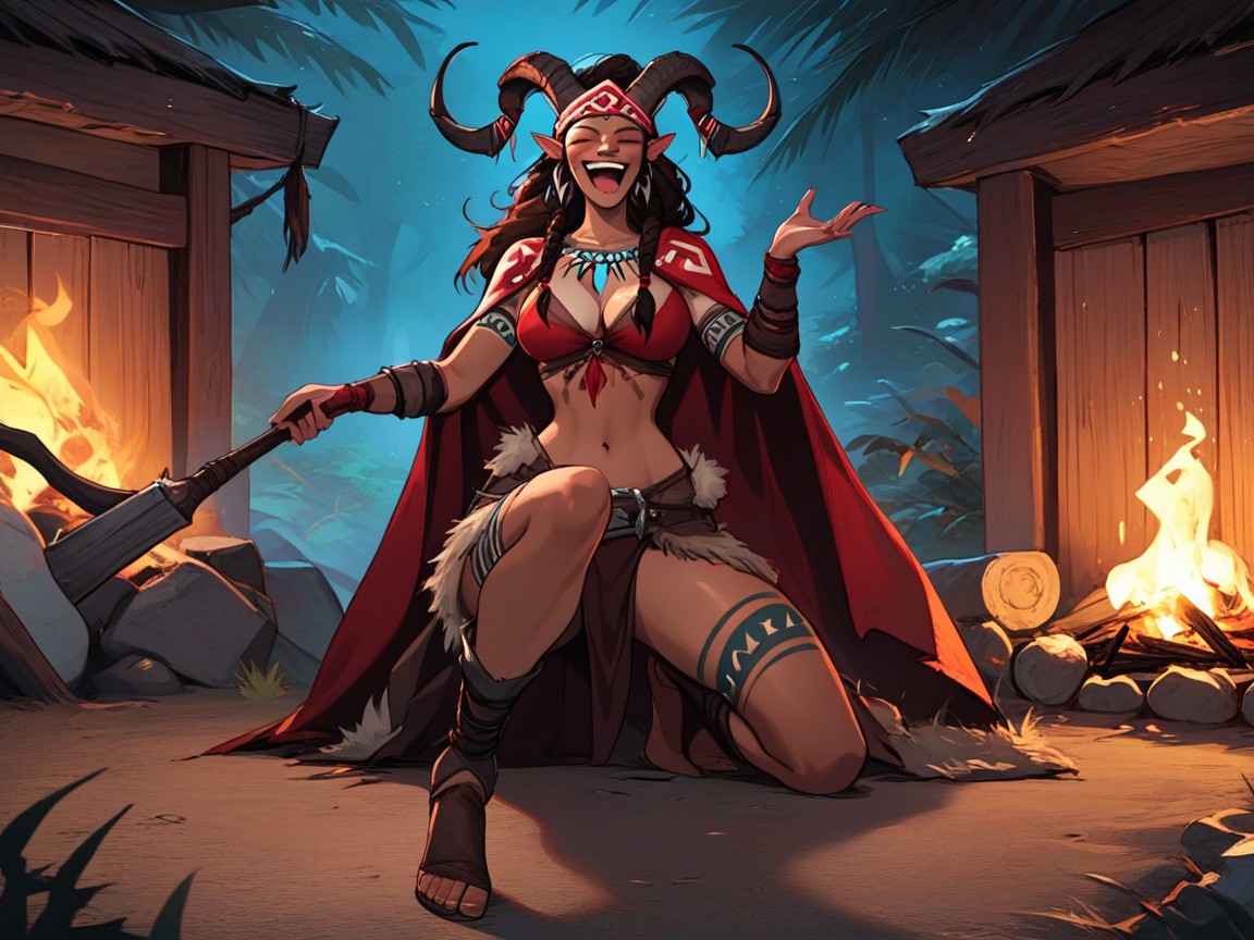 Skinny, Neon, Laughing Hentai AI Porn