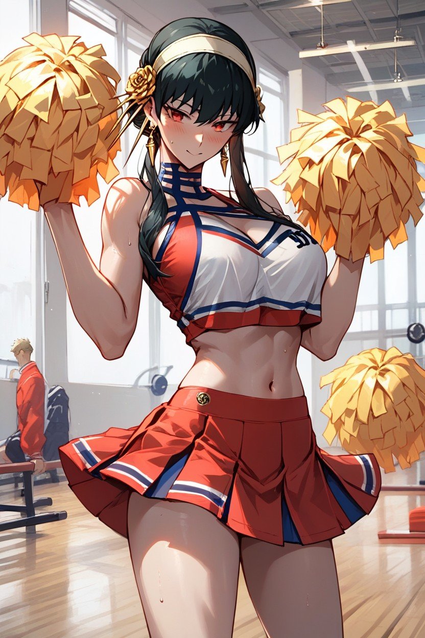 Cheerleader Outfit, Yor Briar, School GymAI 포르노