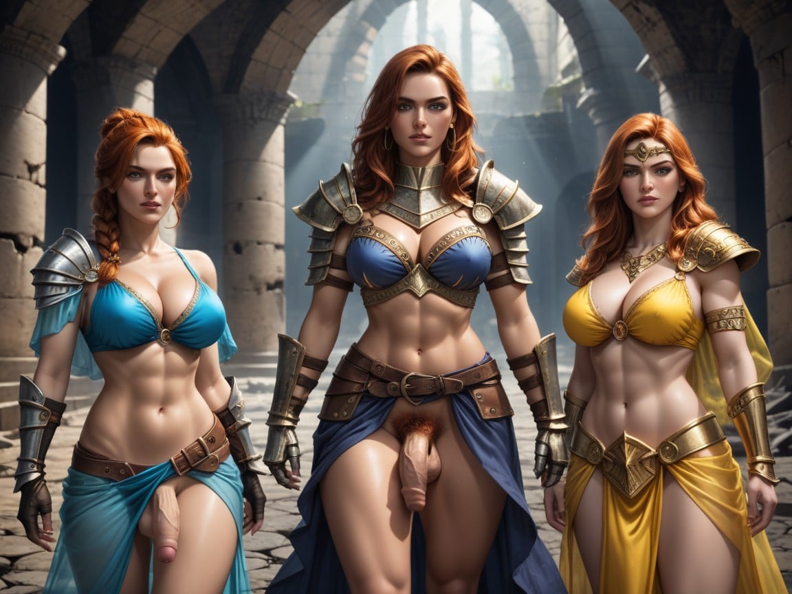 Brunette, Small, Armor Gloves Shemale AI Porn