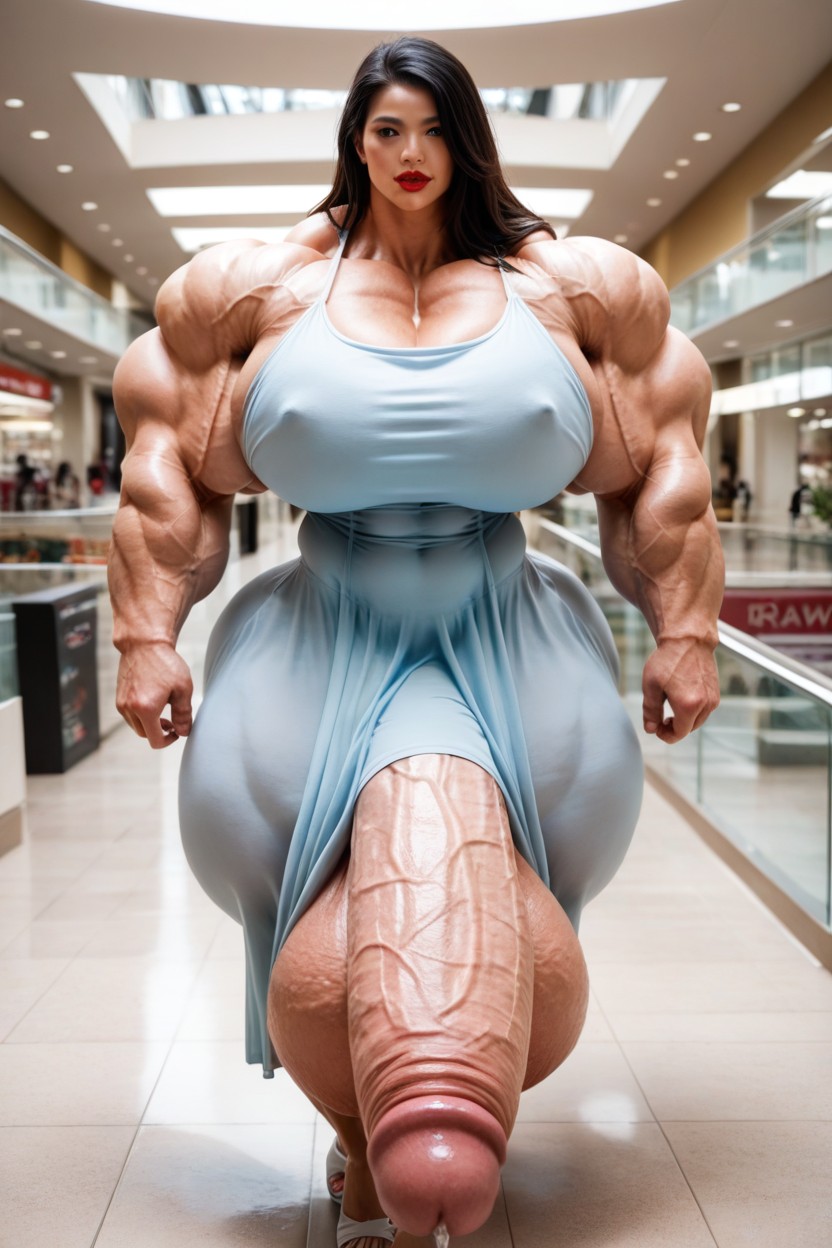 Hyper Huge Massive Muscles, Growth, Gigantic Huge Penis Shemale AI Porn